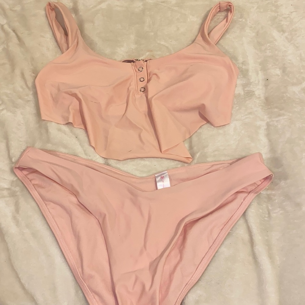 Pink bathing suit two piece